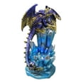 thumbnail image 3 of Purple And Gold Cosmic Dragon On Blue Crystal Stalactite Rock LED Light Statue, 3 of 9