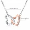 thumbnail image 2 of IEFSHINY Necklace Gifts for Women 925 Sterling Silver 2 Heart CZ Necklace Mothers Valentines Day Christmas Birthday Gifts for Women Women, 2 of 9