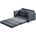 Erommy Modern Sofa Bed Upholstered Fabric Loveseat Sofa Folding Gary
