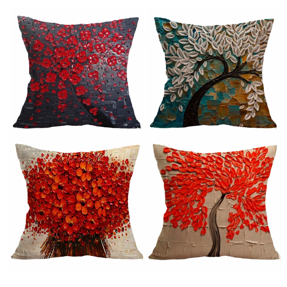 Decorative Throw Pillow Case Cover 18''x18'' Non-3D Flower ...