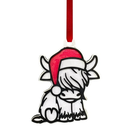 

Cow Santa Hat Ornament Ready Ornament Christmas Kids Christmas Ornament Christmas Tree Decoration Hanging Ornament Decorations for Wall on Rope Chandelier Parts Metal Cups Garland for Outdoors Stained