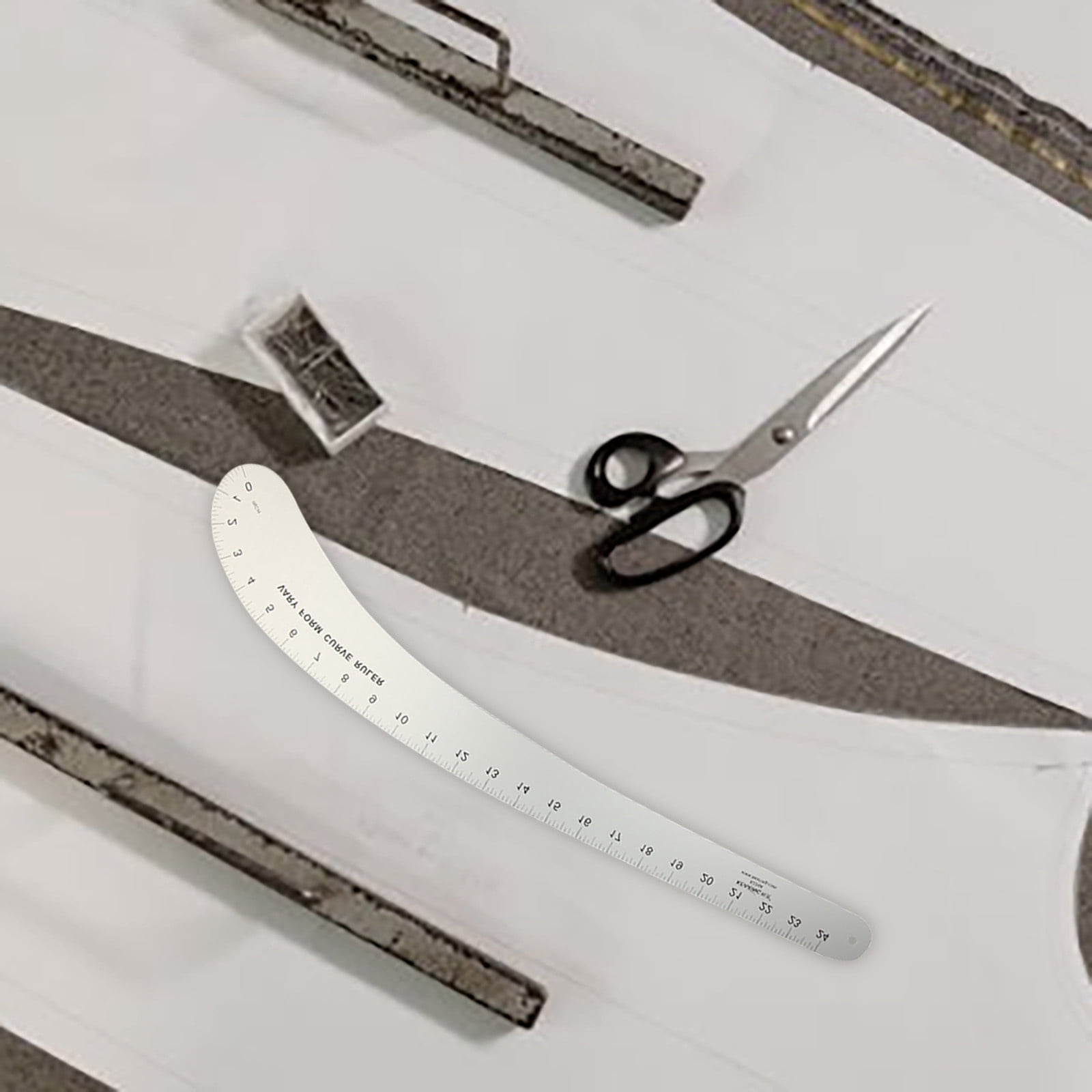 24" French Curve Ruler - Aluminum Alloy Sewing & Pattern Making Ruler with Clear Scale for Quilting, Tailoring & Design - Professional Measuring Tool