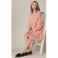thumbnail image 6 of MBJ WDR2354 Women Short Sleeve Tunic Dress V Neck Casual Loose Flowy Swing Shift Dresses XXL PINK, 6 of 6