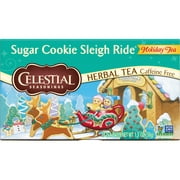 Celestial Seasonings Holiday Caffeine-Free Sugar Cookie Sleigh Ride Herbal Tea Bags, 18 Count