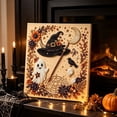 thumbnail image 3 of Halloween Diy Art Decor 7.87 Inch Framed Pearl Ghost Witch Hat Painting Kit with Broom and Moon for Home Mantel Tabletop Living Room, 3 of 6