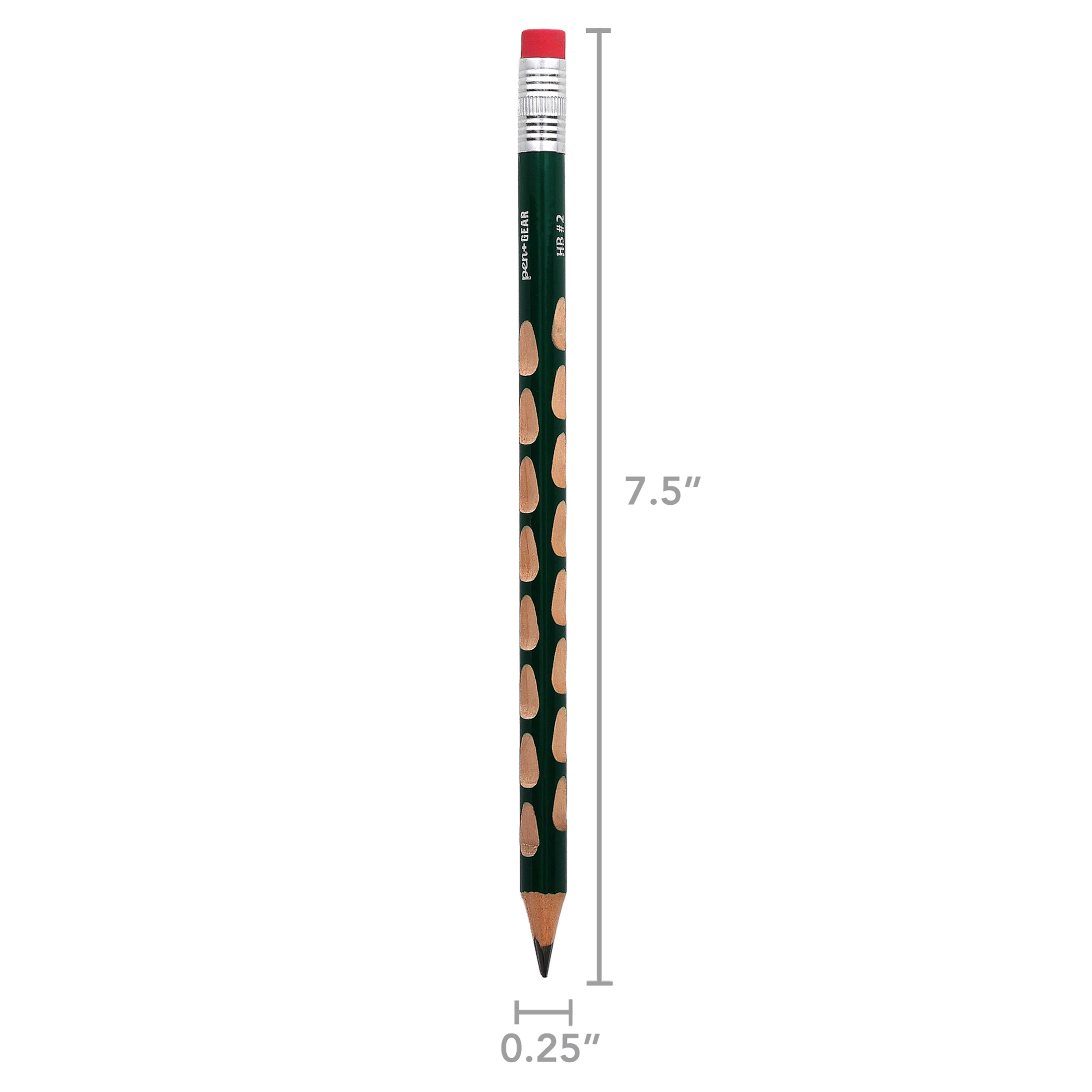 Lápices de madera jumbo con punta y ranurados Pen+Gear, #2 HB, verdes, 3 unidades 8