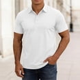 thumbnail image 2 of BVnarty Men's Solid Color Short Sleeve Camp Collar Shirt Breathable Casual Summer Daily Wear Business Casual Outing Top White XXL, 2 of 8