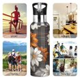 thumbnail image 7 of Yayeee 20oz Insulated Water Bottle Double Wall Stainless Steel with Flip Straw Lid, Black Plaid Floral, 7 of 7