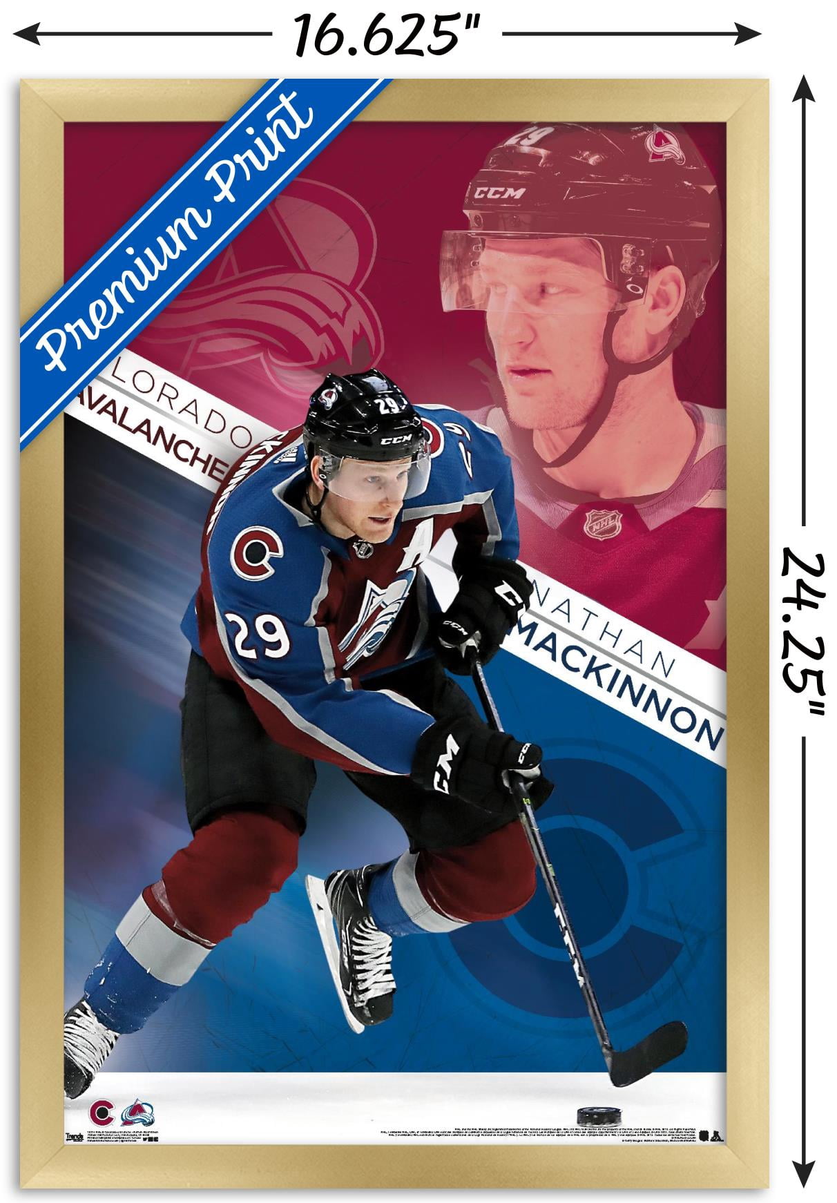NHL Colorado Avalanche - Nathan Mackinnon Wall Poster, 14.725" x 22.375", Framed