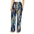 thumbnail image 3 of Xecao Abstract Blue Squares Women's Straight Lounge Pajama Pants: The Epitome of Relaxed Sleepwear, 3 of 9