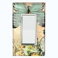 thumbnail image 1 of Metal Light Switch Plate Cover Teal Nature Butterfly Letter Damask BUT037, 1 of 13