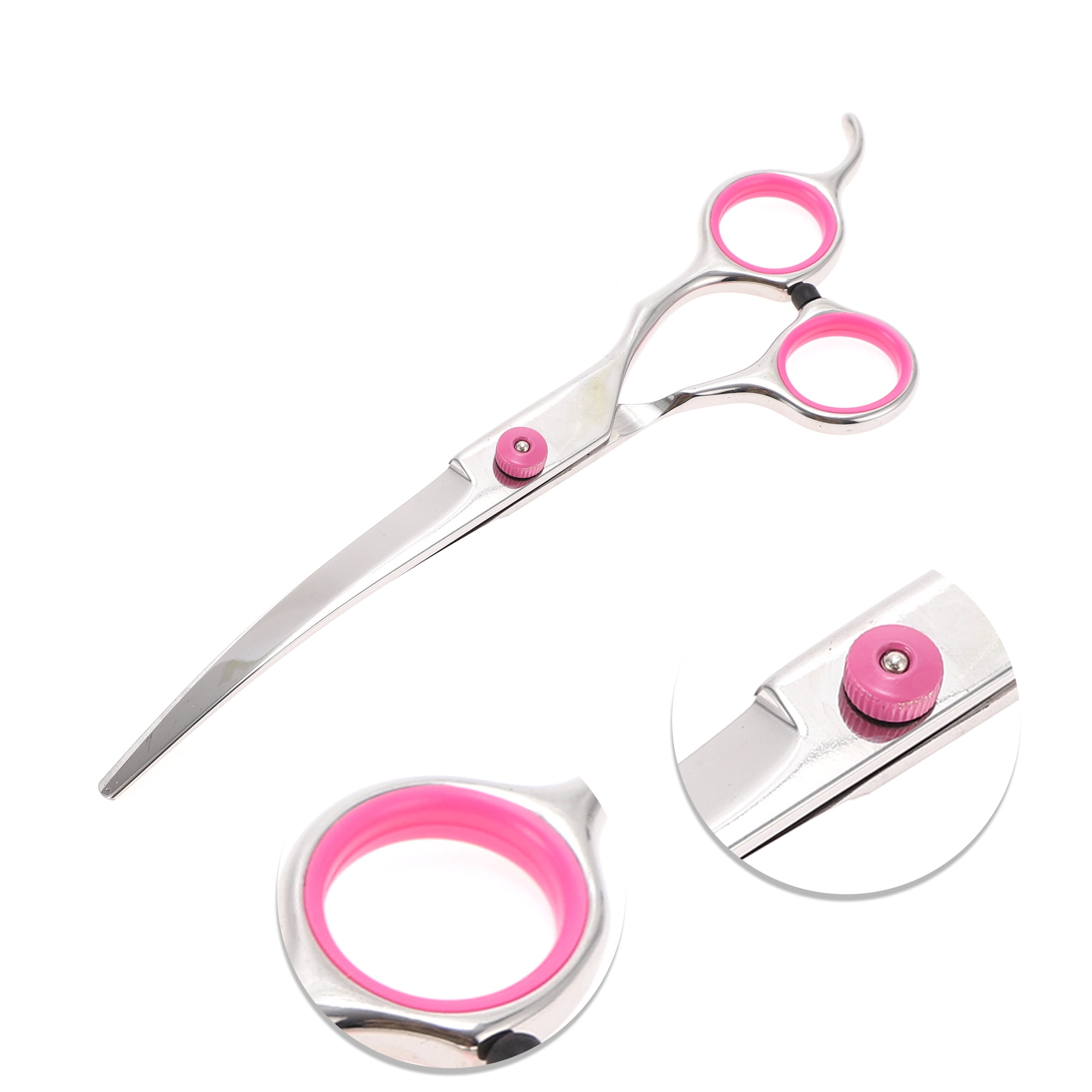 Unique Bargains 1 Pc Convenient Pet Trimmers for Pets Shop 6.5 Inches Silver Tone Pink