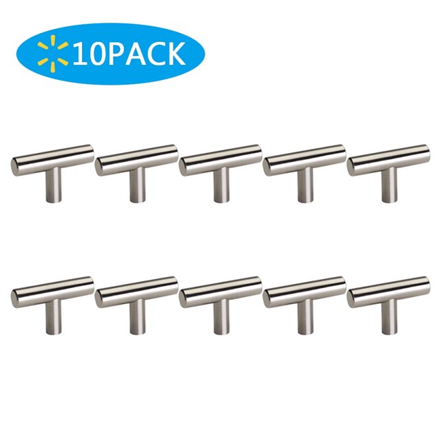 Paquete de 10 pomos y tiradores de acero inoxidable para armarios y cajones, herrajes para muebles, modernos tiradores para cajones y armarios de cocina y baño.