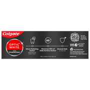Colgate Optic White Whitening Toothpaste with Charcoal, Cool Mint, 4.2 oz Tube
