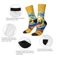 thumbnail image 3 of Cauagu Funny Alarm Clock Illustration Print Crew Socks for Women and Men,Adult Athletic Running Socks 1-Pair Sports Socks Work Gear Socks with Moisture Wicking, 3 of 6