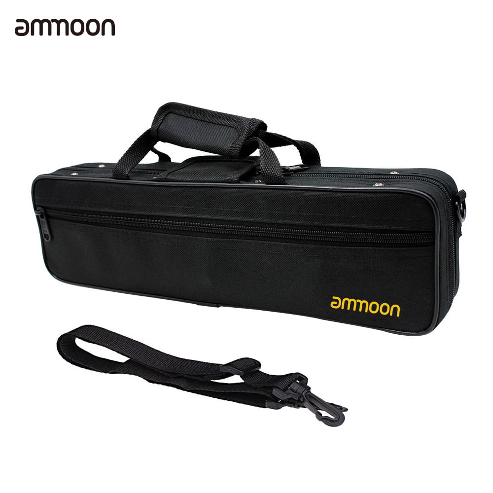 Unitedheart Flute Case Gig Bag Backpack Box Water-Resistant 600D Foam Cotton Padding With Adjustable Single Shoulder Strap Flute Case 