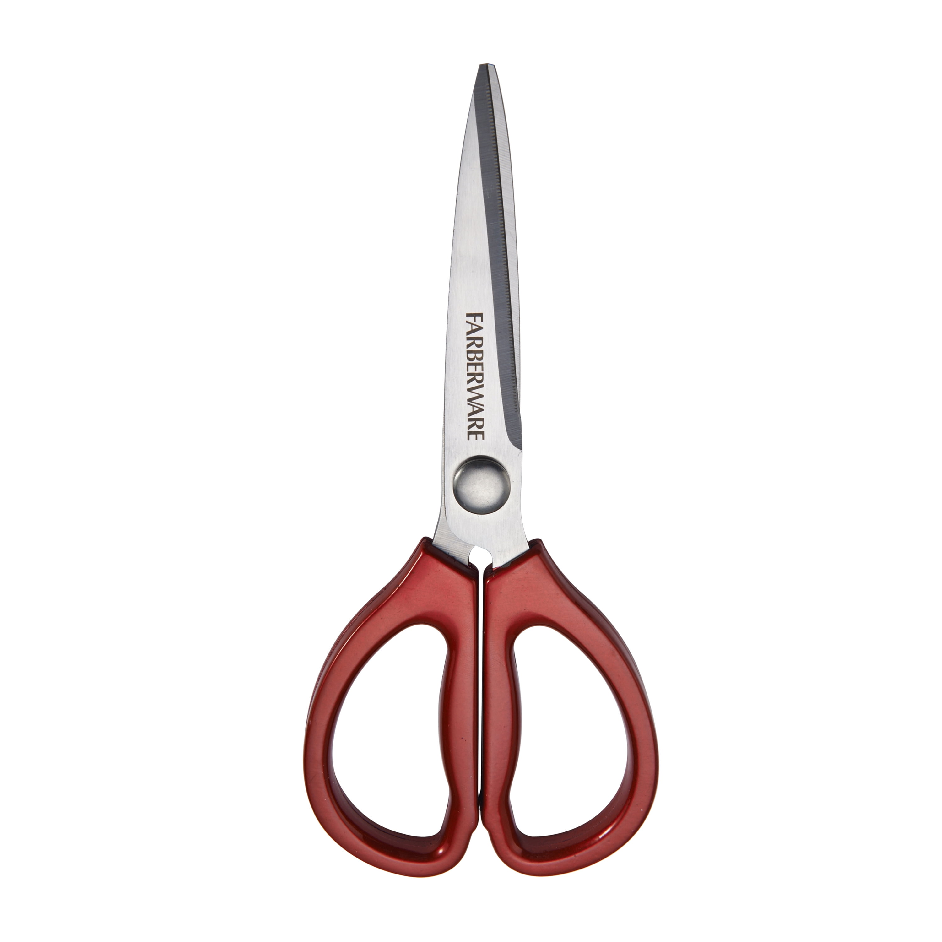 Farberware Classic 2 Piece Stainless Steel Kitchen Shear Scissor Set with  Metallic Stainless Steel and Red Handles