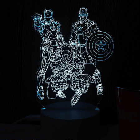 

JUSTUP 3D Illusion Lamp Anime Character 3D LED Night Light Touch Remote Control for Kids Bedroom Décor -- Style 6（Common Base）