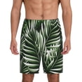 thumbnail image 2 of Rocae Tropical Palm Leaves1 for Men's Soft Sleep Pajama Shorts, Waistband and Pockets, 2 of 9