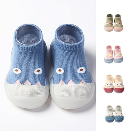

SPRING PARK Baby Boys Girls Cartoon First Walking Shoes Soft Toddler Socks Cute Shoes