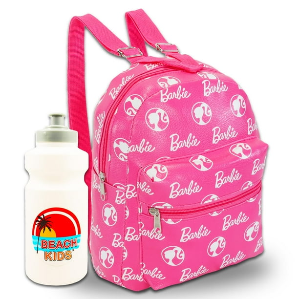 Mochila Barbie Mini de piel sintética de 10 pulgadas con bolsillo frontal para niños