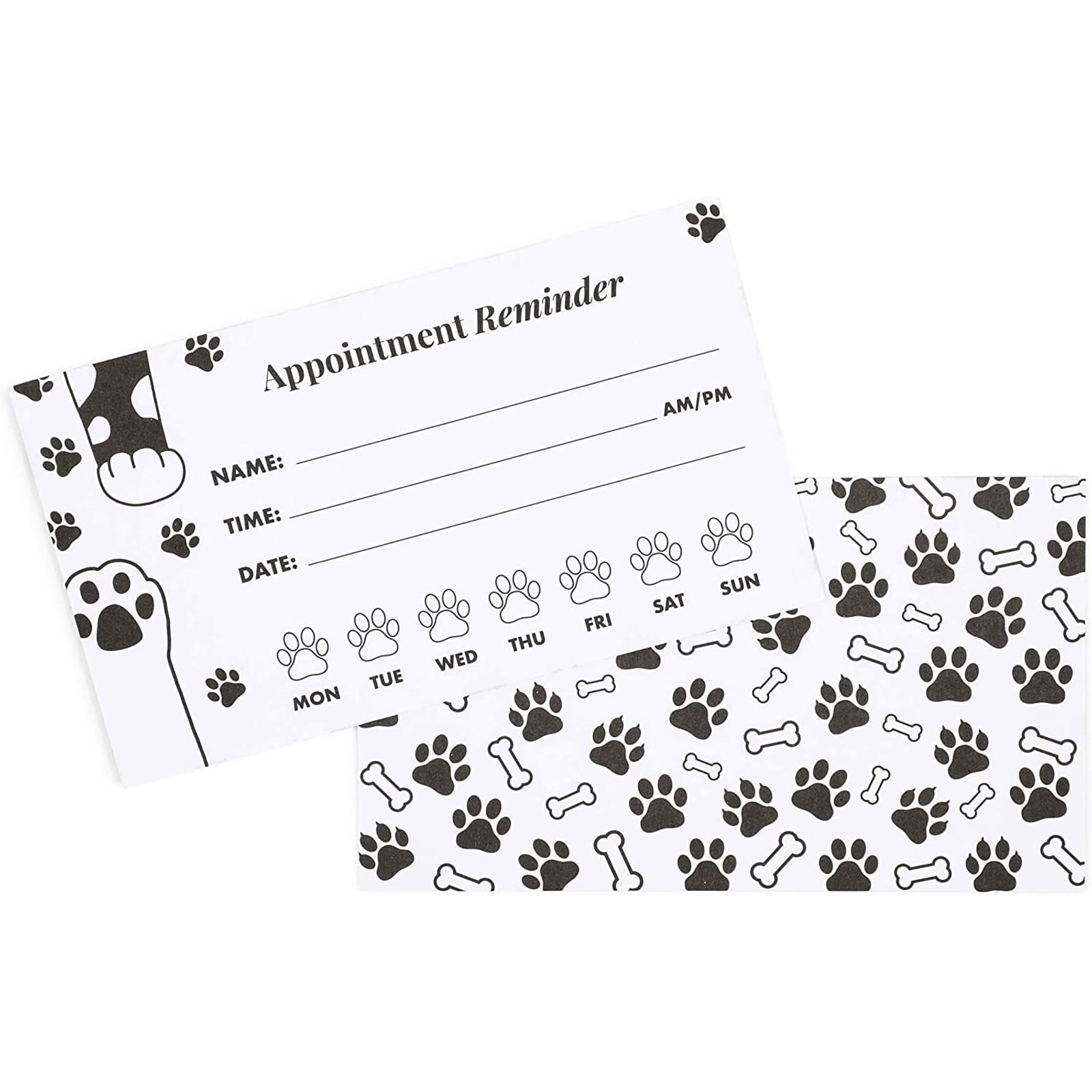 paw-print-appointment-reminder-cards-vet-office-supplies-3-5-x-2-in-200-pack-walmart-com