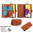 thumbnail image 3 of ELEHOLD For Samsung Galaxy Note 20 Ultra Phone Case Leather Crossbody Zipper Card Wallet Flip Case Kickstand Cover, with Ring Holder,Full Body Protection-Brown, 3 of 7