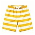 thumbnail image 4 of Rggeeun Toddler Boys Shorts Cute Stripes Pattern Elastic Drawstring Waist Adjustable Loose Fit Soft Breathable Wide Leg For Summer Travel Party Leisure Bottoms,Yellow,11-12 Years, 4 of 4