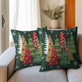 thumbnail image 6 of Christmas Tree Throw Pillow Covers 16x16 Inch Set of 2 Red Gold Green Pine Trees Decorative Pillows Pillowcase Square Cotton Linen Cushion Case for Bed Living Room Outdoor Car, 6 of 6