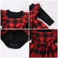 thumbnail image 5 of FYMNSI Christmas Matching Family Outfits Mommy and Me Red Plaid Dresses Father Son Button Down Shirts Xmas Photoshoot Set (Baby Girl 9-12M), 5 of 6