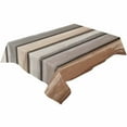 thumbnail image 2 of Brown Beige Stripes Tablecloth Rectangle Table Cloth 60x84 , Waterproof Tablecloth Outdoor Table Cloth, Geometric Painting Neutral Textured Washable Table Cover for Kitchen Dining Party, 2 of 8
