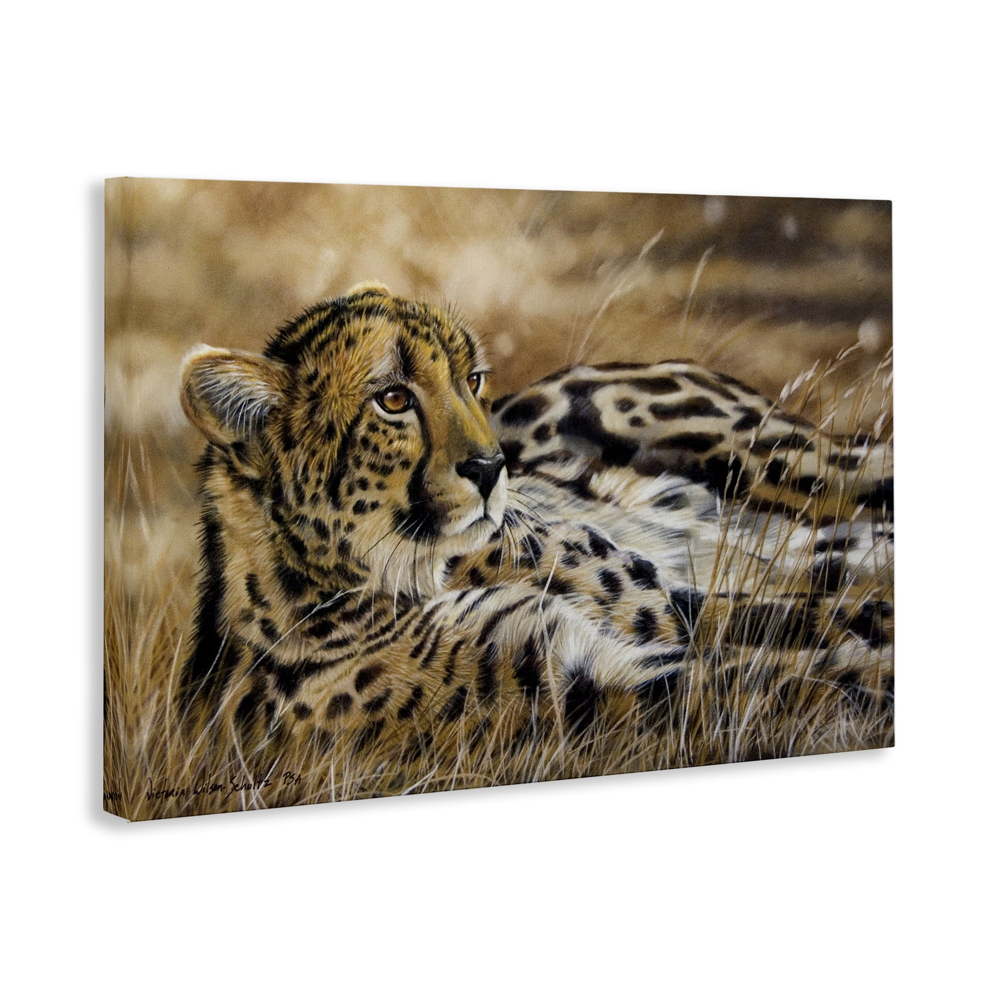 Stupell Industries Relaxing Leopard Scenery Animals & Insects Painting Gallery Wrapped Canvas Art Print Wall Art, 24 x 16