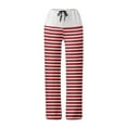 thumbnail image 4 of ATOYSOY Women's Retro Striped Bandage Sweatpants Regular Comfy Casual Workout Palazzo Pants Trousers High Waist Trendy Pants Activewear Wide Leg Pants Red XXL, 4 of 5