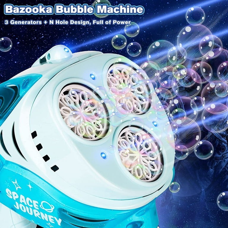 Bubble Gun For Kids - Space Journey Bubble Machine With Lights Automatic  Big Bubble Maker For Kids Adults Rechargeable Bubble Blower Summer Outdoor  Bu