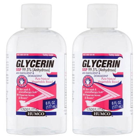 (2 Pack) Humco Glycerin USP An Emollient & Demulcent, 6 fl (Best Vegetable Glycerin For Vaping)