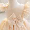 thumbnail image 5 of IBTOM CASTLE Baby Girl Birthday Dress Shiny Asymmetric Ruffle Tulle Tutu Dresses Princess Formal Flower Pageant Wedding Party Gown 1-2T Champagne, 5 of 7