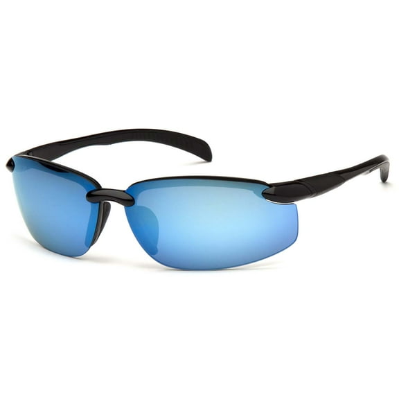 Black Frame/Ice Blue Mirror Lens