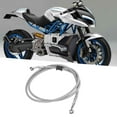 thumbnail image 4 of Línea De Freno De Motocicleta, Tubo De Freno De Motocicleta Con Aislamiento Térmico De 150 Cm/59,1 Pulgadas De Longitud, Plata Sensible Para Ciclo Automático, 4 of 7