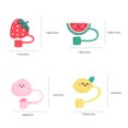 thumbnail image 2 of 8pcs Fruit Theme Straw Silicone Cap Decorative Cartoon Straw End Plug Adorable Straw Protector, 2 of 8