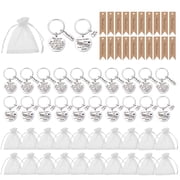 Bocaoying 20 Sets Employee Appreciation Keychains Gifts, 60 Pcs Stainless Steel Thank You Keychains Bulk with Cards and Organza Bags,Thank you Gift for Coworkers, Caregivers, Staff, Sliver