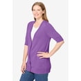 thumbnail image 3 of Woman Within Plus Size Lightweight Short Sleeve V-Neck Cardigan, 3 of 5