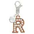 thumbnail image 2 of Delight Jewelry Rose Goldtone Crystal Initial - R - - Silvertone Clip on Charm with Clear Crystal Drop, 2 of 5