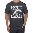 thumbnail image 2 of Wild Bobby Respect The Locals Save Our Oceans Dolphin Animal Lover Men Graphic Tee, Charcoal, 3X-Large, 2 of 6