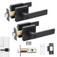 thumbnail image 1 of 2 Piezas Manija de Puerta sin Llave,Manija de Puerta de Privacidad con Cerradura,Chapas para Puertas Interiores sin Llave,Mango Reversible Que Soporta Puertas de Mano Lzquierda y Derecha,para Recámara, 1 of 8