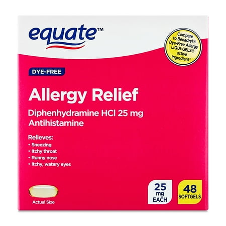 EQ Dye Free Allergy Softgel, 48ct
