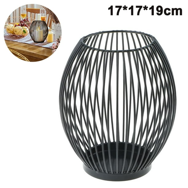 Black Metal Wire Tea Light Candle Holders for Indoor Outdoor, Events