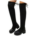 thumbnail image 3 of Women's Over-The-Knee Boots Thick Soled Knee High Boots for Fall/Winter - Stretch Slim Fit Style Plus Sizes, 3 of 9