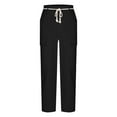 thumbnail image 4 of StSilkitty Mens Cargo Pants Drawstring Stretch Straight Leg Loose Pant with Pockets Solid Color Casual Trousers, 4 of 6