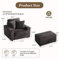 thumbnail image 2 of DREAMISDEA Oversized Accent Chair with Storage Ottoman & Cup Holder, Faux Fur Upholstered Sofa Bed Indoor Chaise Lounge Chair for Living Room, Comfy Large Arm Chair Reading Seat - Chocolate, 2 of 6