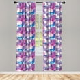 thumbnail image 3 of Ambesonne Geometric Curtains, Pastel Colored Square, Pair of 28"x63", Multicolor, 3 of 5